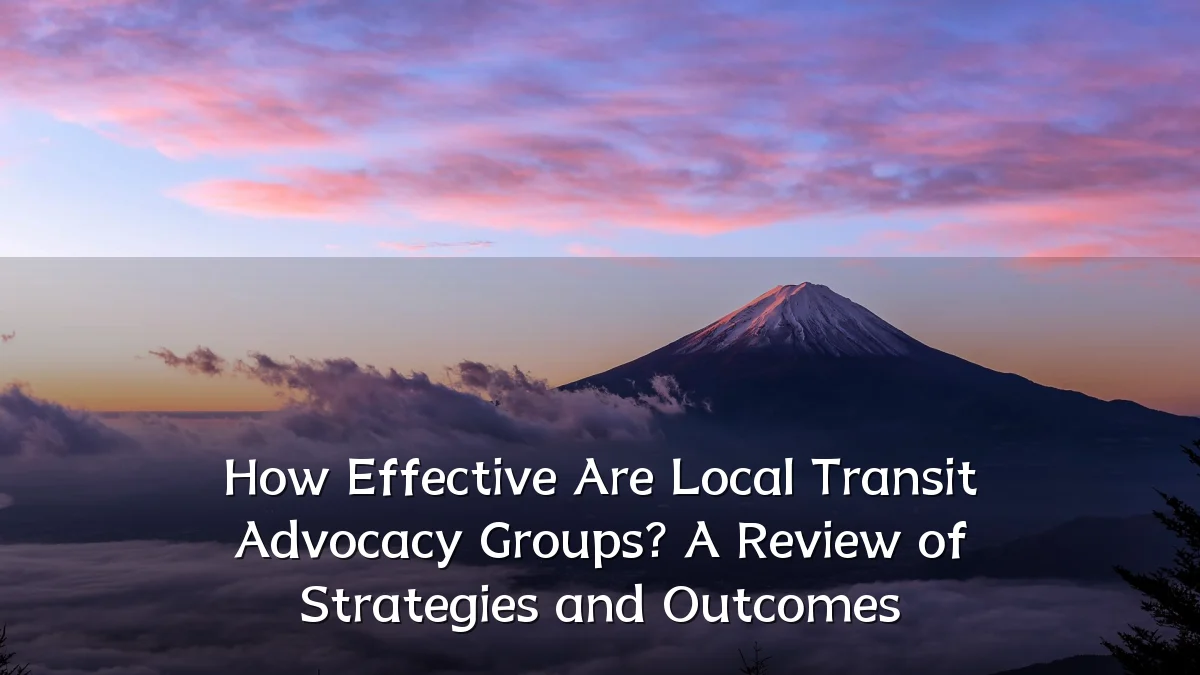 How Effective Are Local Transit Advocacy Groups? A Review of Strategies and Outcomes
